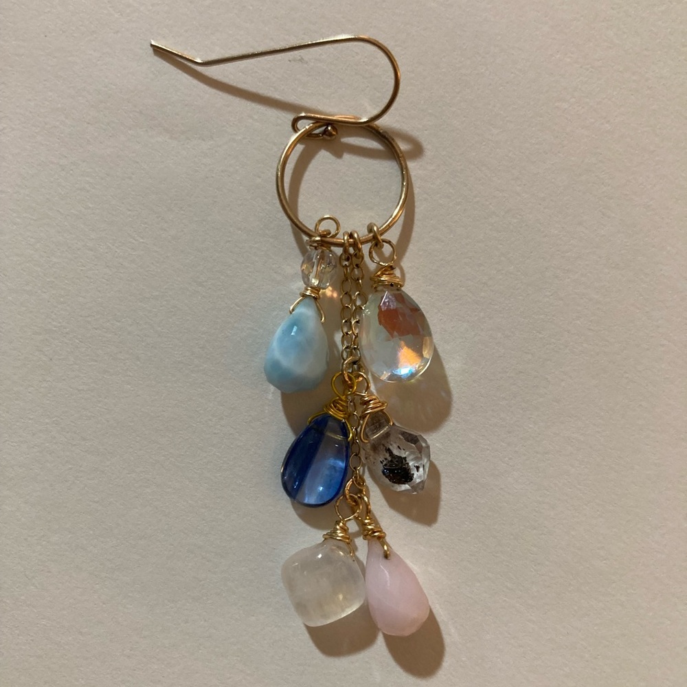 Multiple Gemstone Dangle Earrings - image 7
